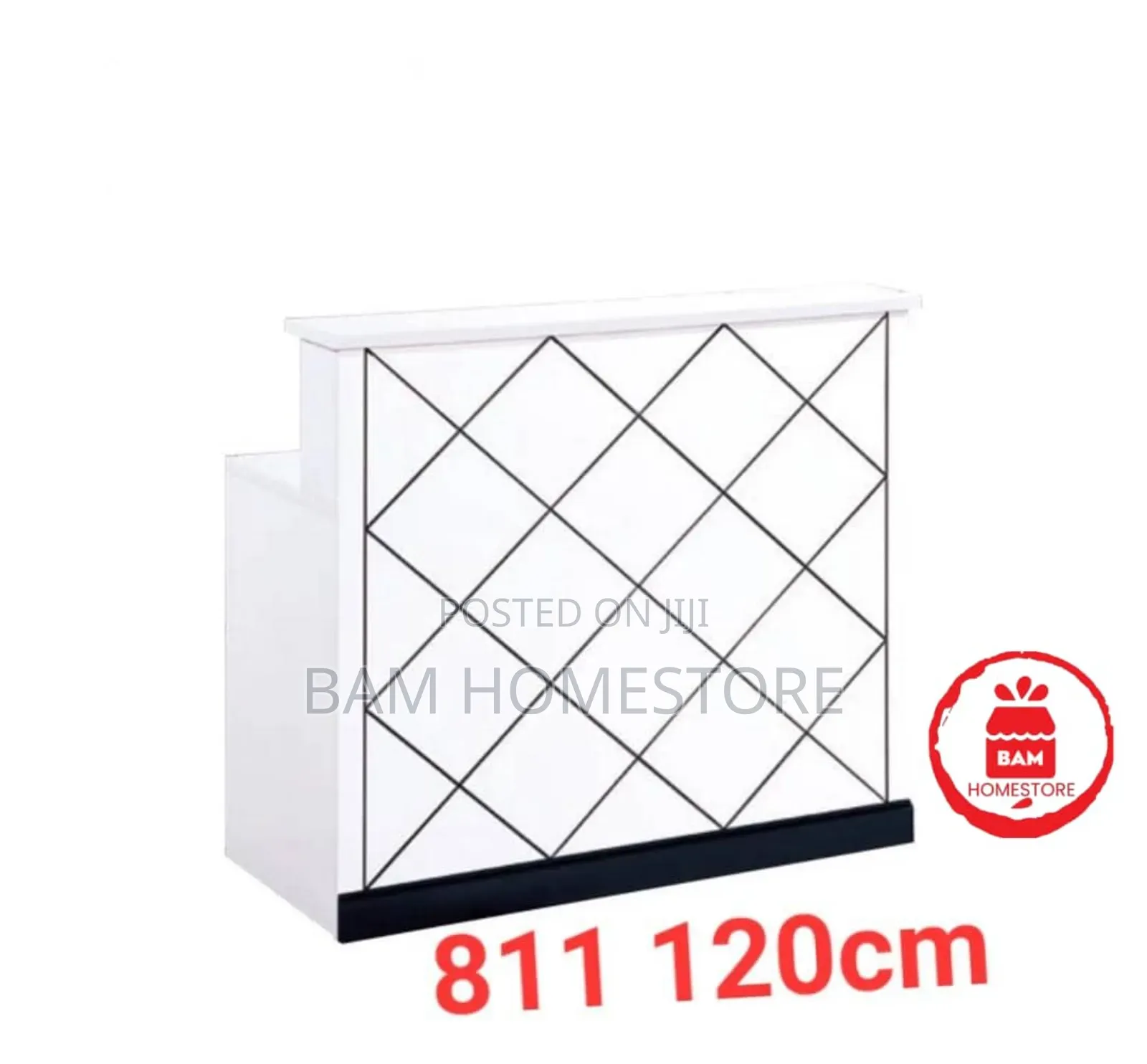 Modern Diamond Pattern Office Reception Desk - 120cm