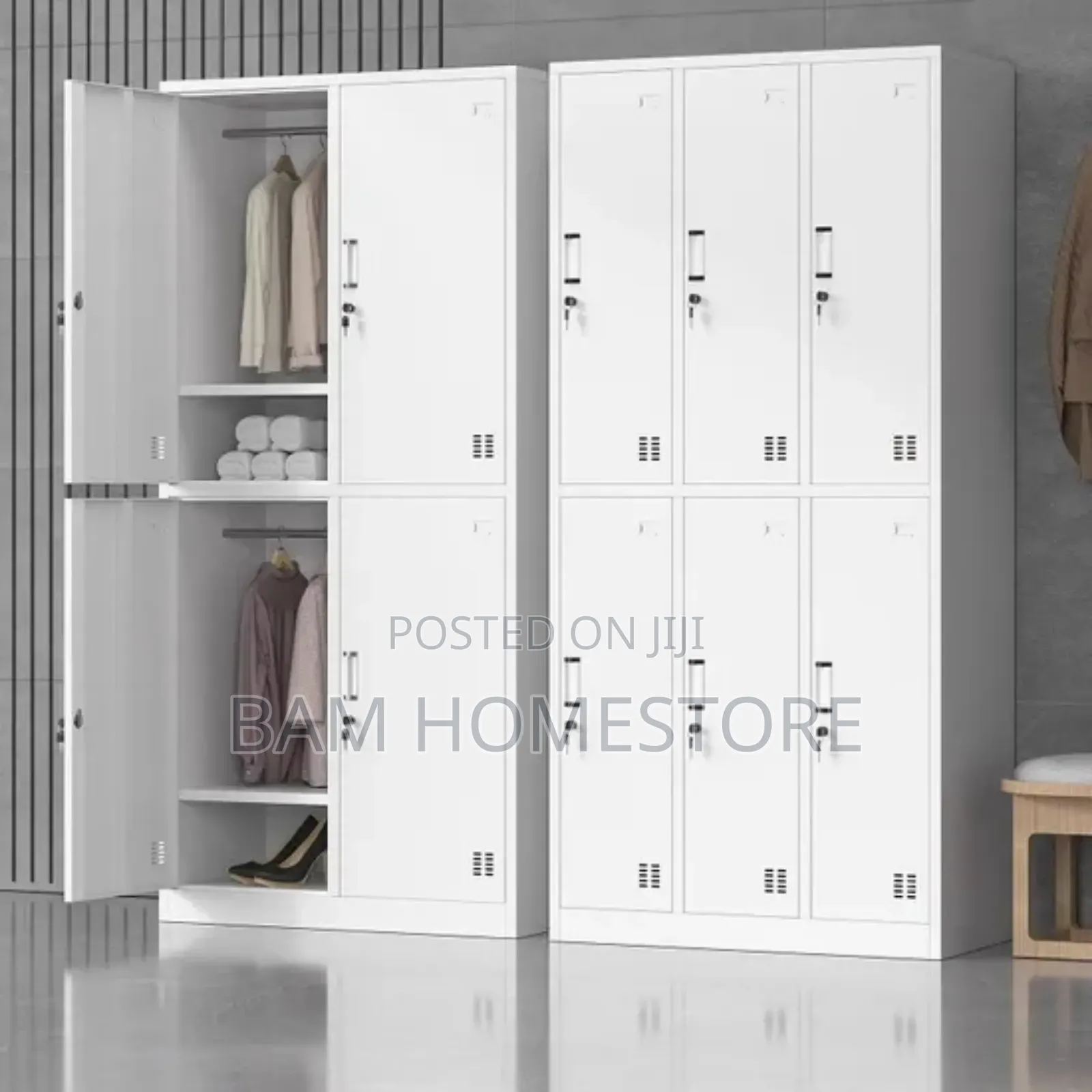 Premium 6-Door Metal Staff Locker With Hanging Space