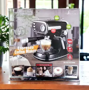 DSP Espresso Coffee Maker Ka3066 850w 15 Bar 1.0l Milk Steamer Black