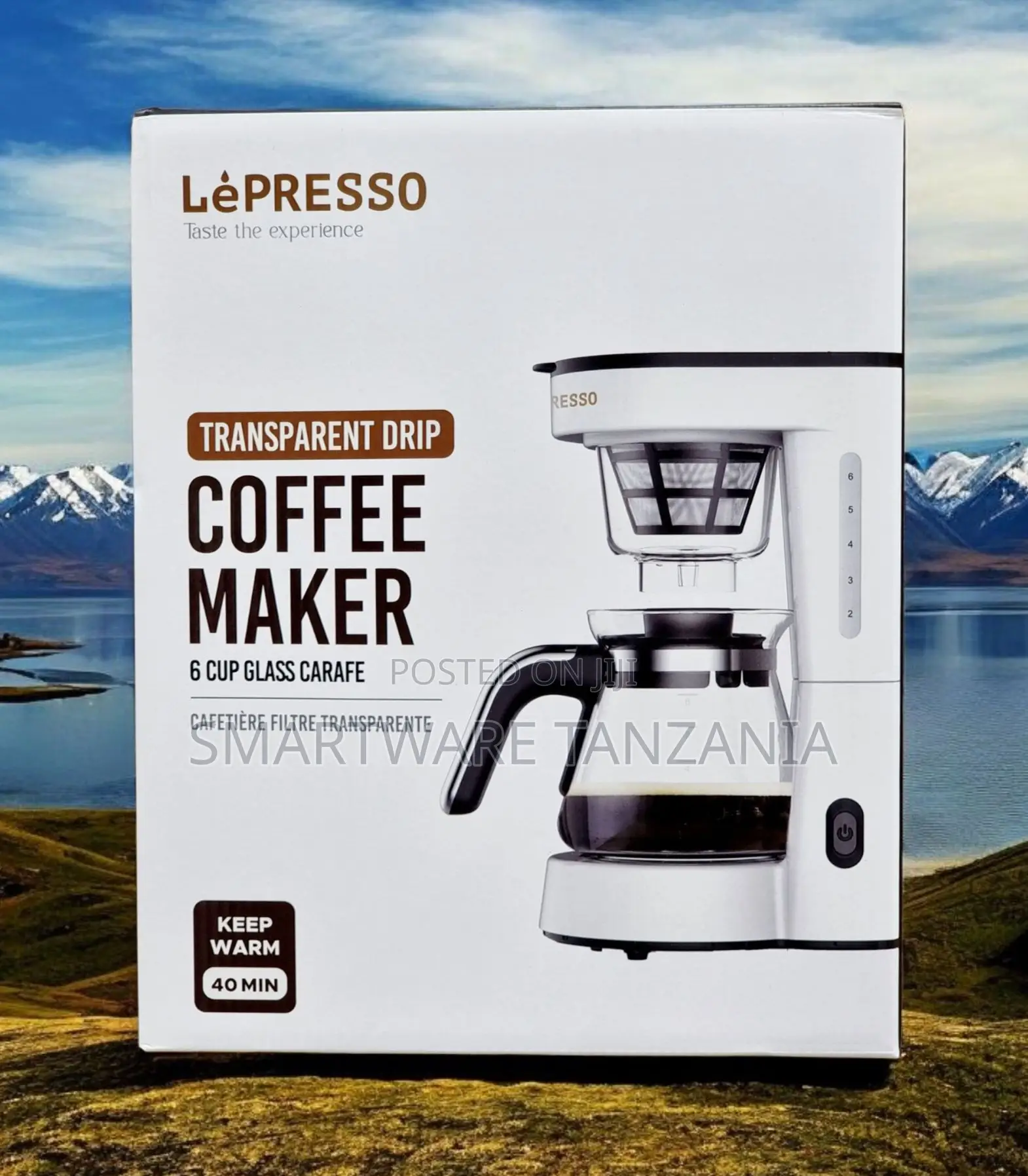 Lepresso Transparent Drip Coffee Maker 6 Cup Glass Carafe 40 Min