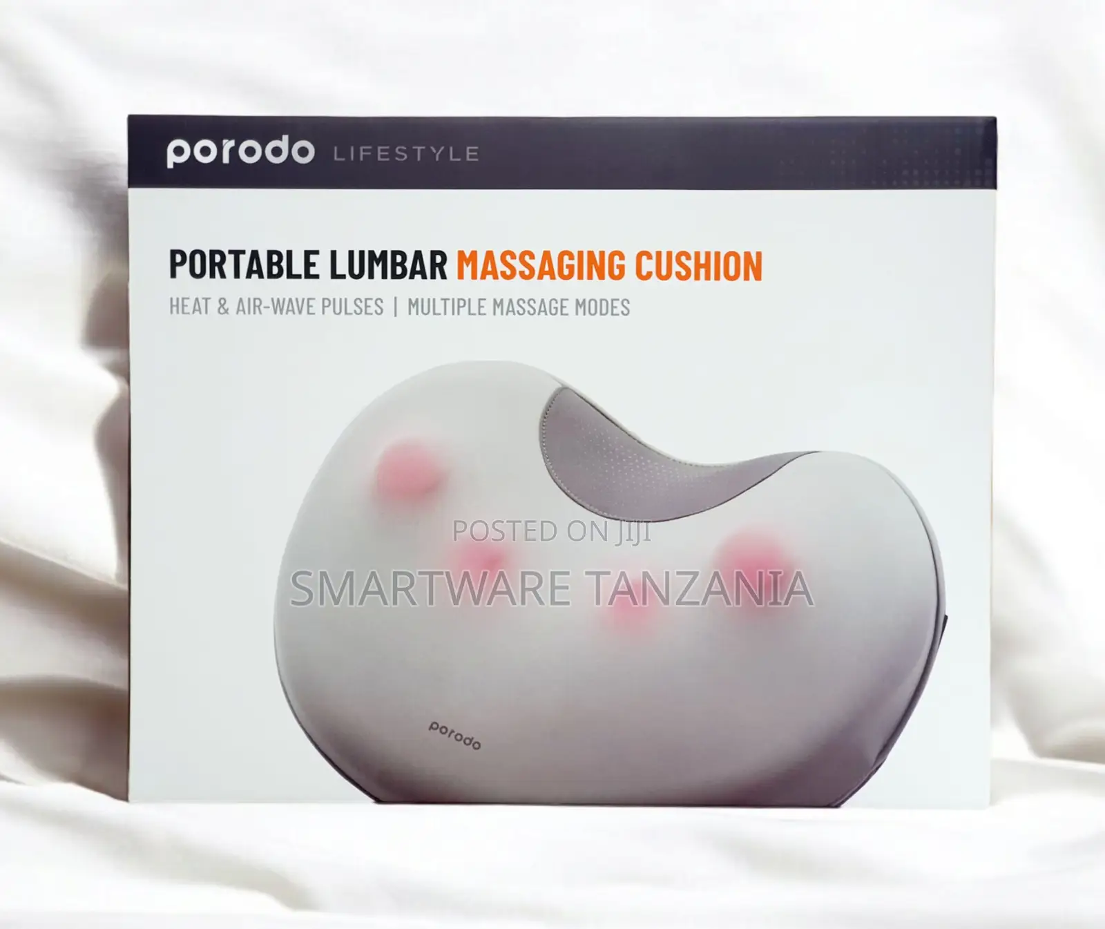 Porodo Lifestyle Portable Lumbar Massaging Cushion Heat Airwave