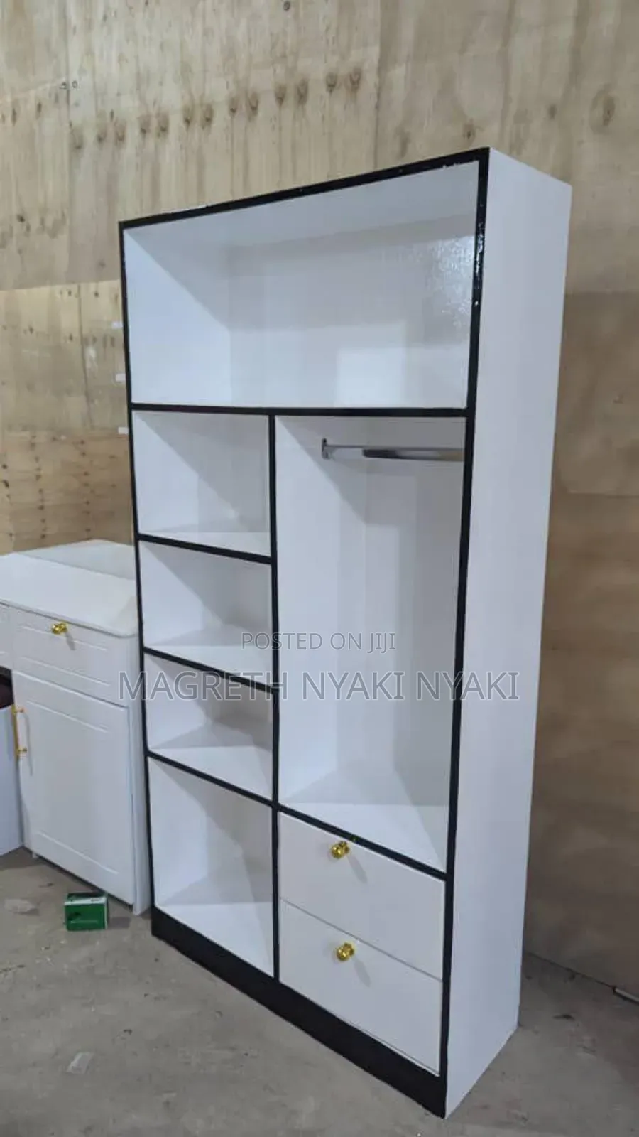 Kabati La Wazi Mbao Ngumu Milango 2 Mpya