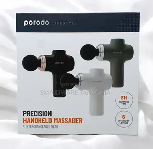 Porodo Precision Handheld Massager - 4 Heads, 6 Intensity Levels
