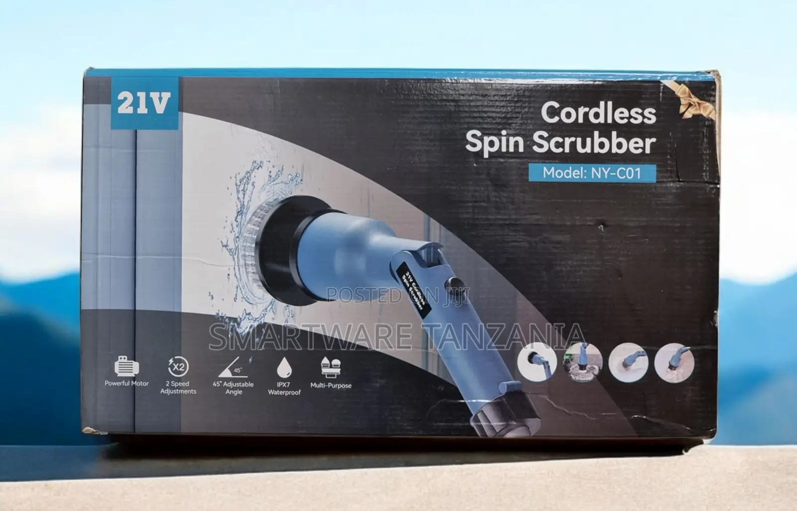 Cordless Spin Scrubber 21v Ny-C01 - Ipx7 Waterproof, 2 Speed