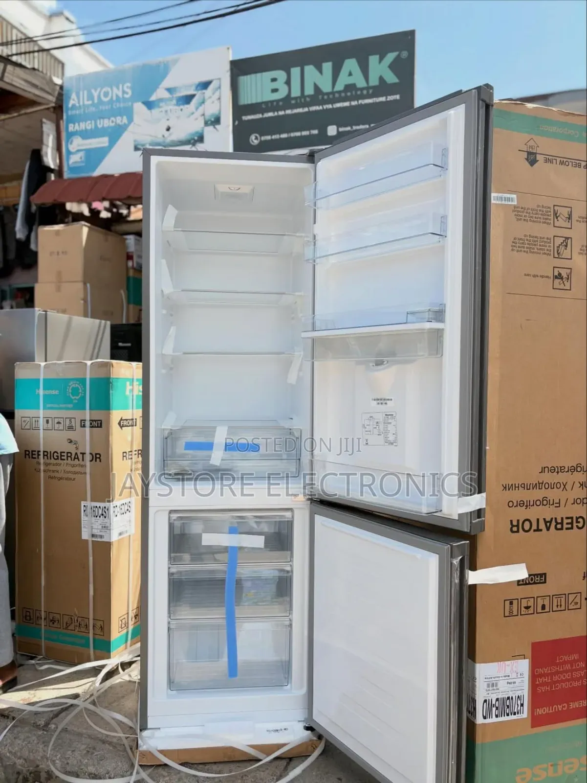 Hisense 263liters Water Dispenser Black Glass Fridge H370bmi-Wd