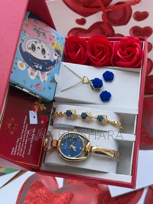 Gucci Ladies Combo for Valentine Gift Gold and Blue 11008