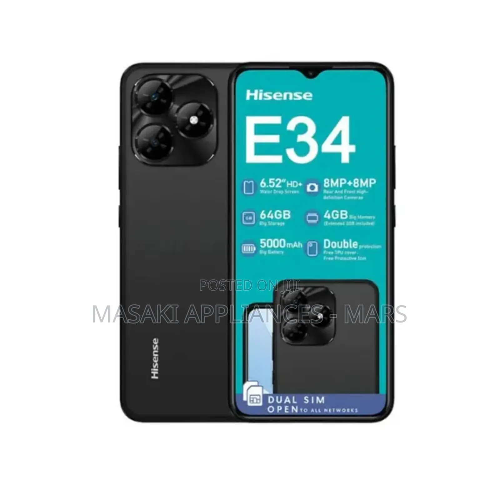New Hisense E34 64 GB Black