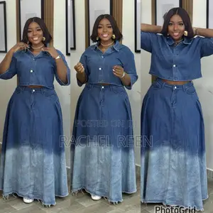 New 2pc Trending Denium Jeans Skirt and Top