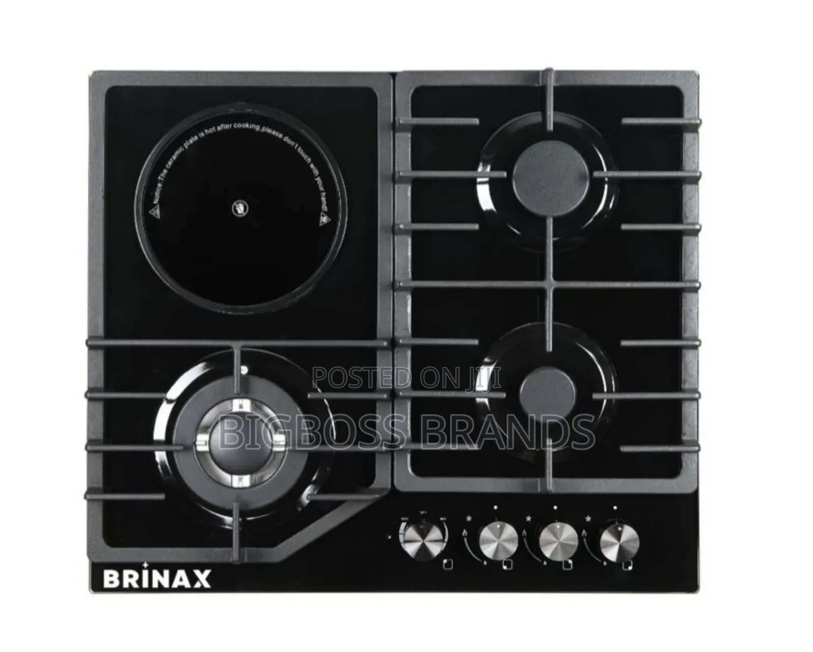 Brinax Deluxe Cooker
3 Gas 1 Electric Top Glass
Auto Ignition