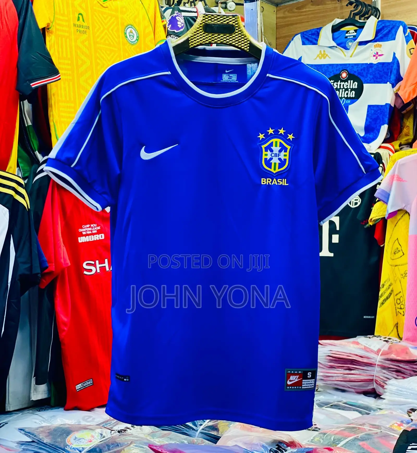 Brazil 1998 Away Retro Football Jersey in Blue