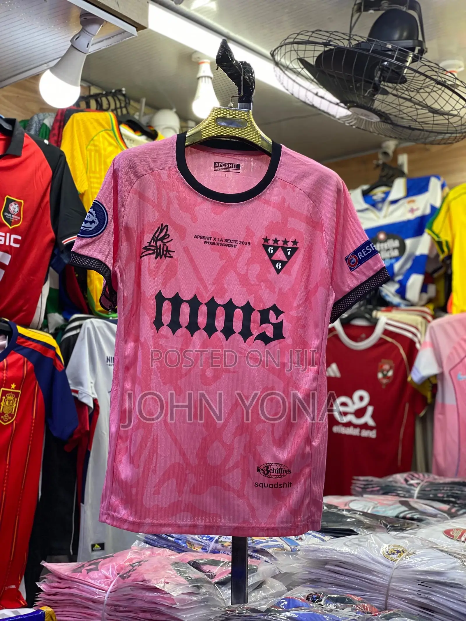 667 X Apeshit X La Secte Football Jersey Pink