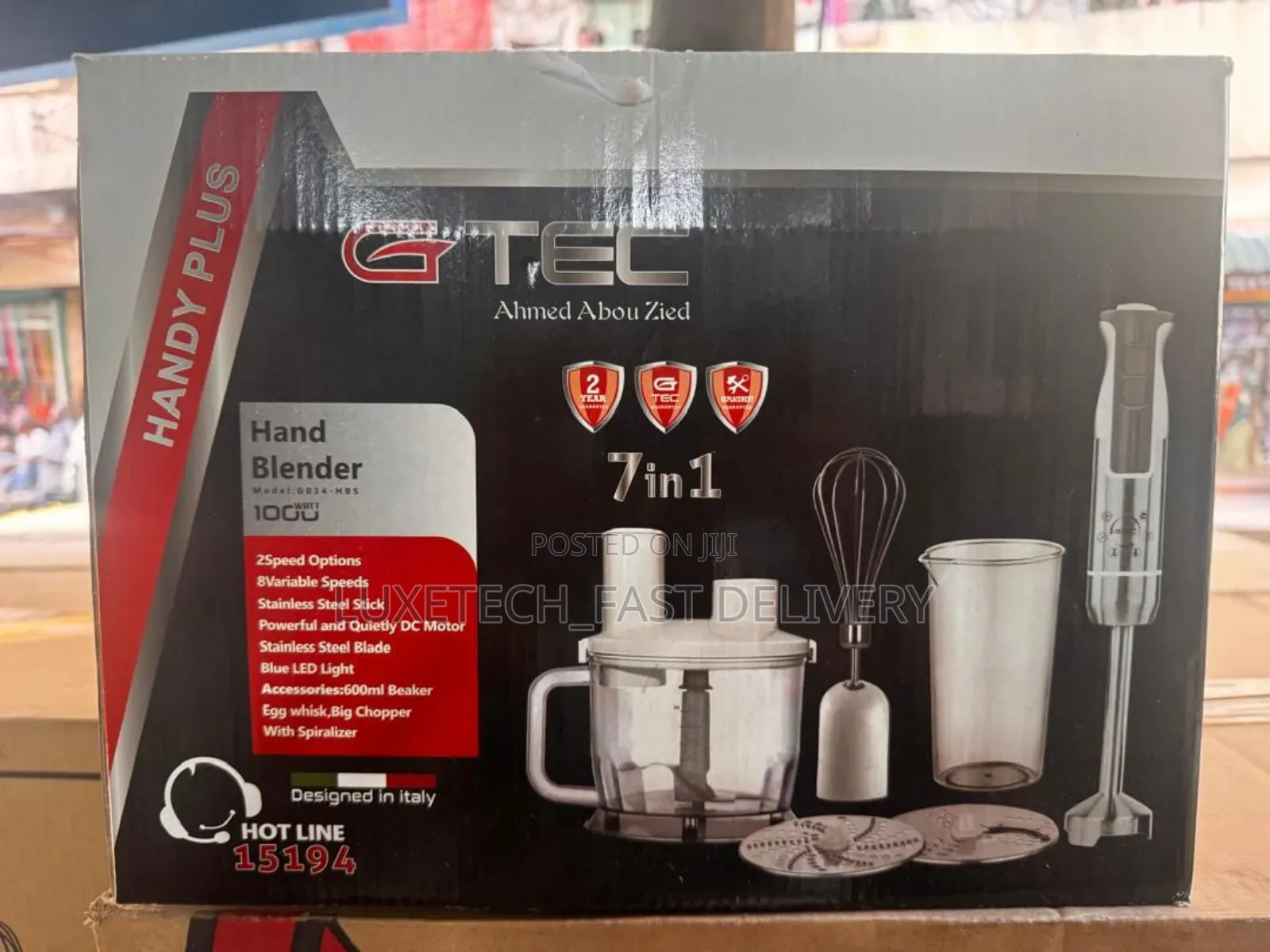 Gtec Handy Plus 7-in-1 Hand Blender With a Powerful and Quiet Dc Motor