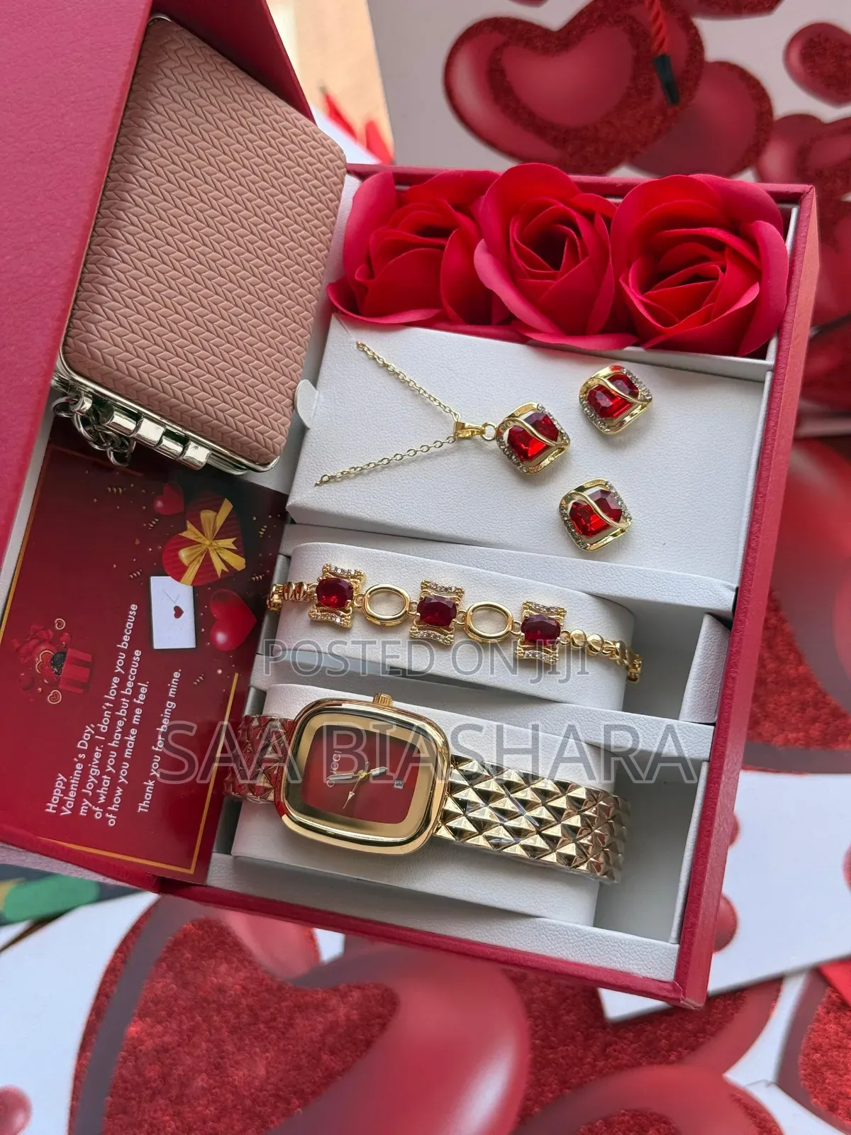New Gucci Red and Gold Classic and Luxury Valentine Set for Women's