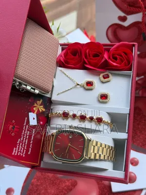 New Cassio Gold and Red Classic Valentine Set for Women's