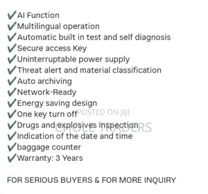2 Years Warranty X-ray Baggage Scanner