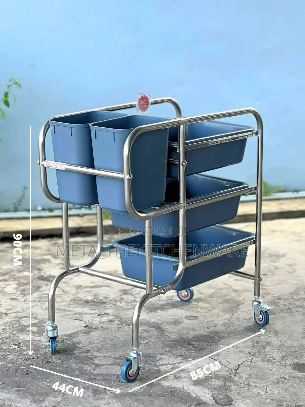 Stainless Steel Dish Collecting Trolley