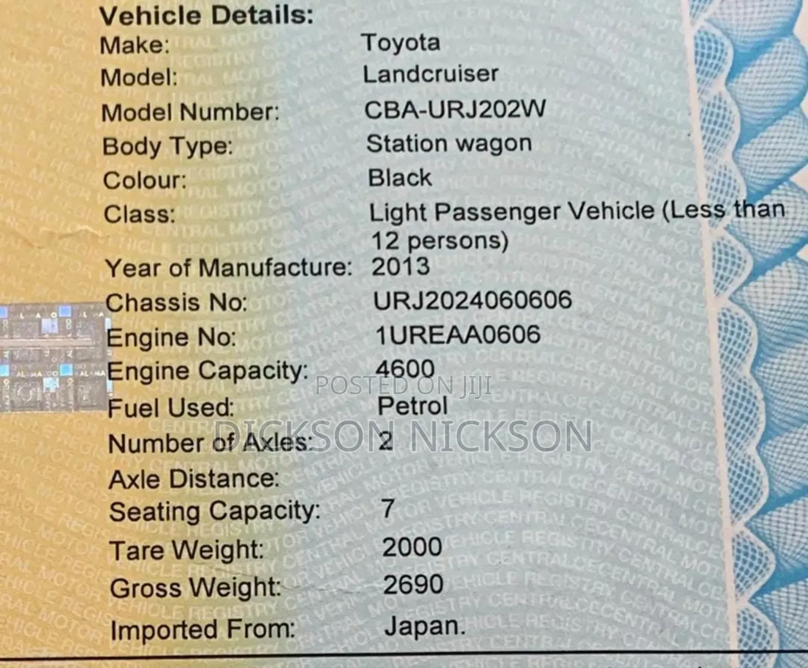 Toyota Land Cruiser 4.6 V8 ZX 2013 Black