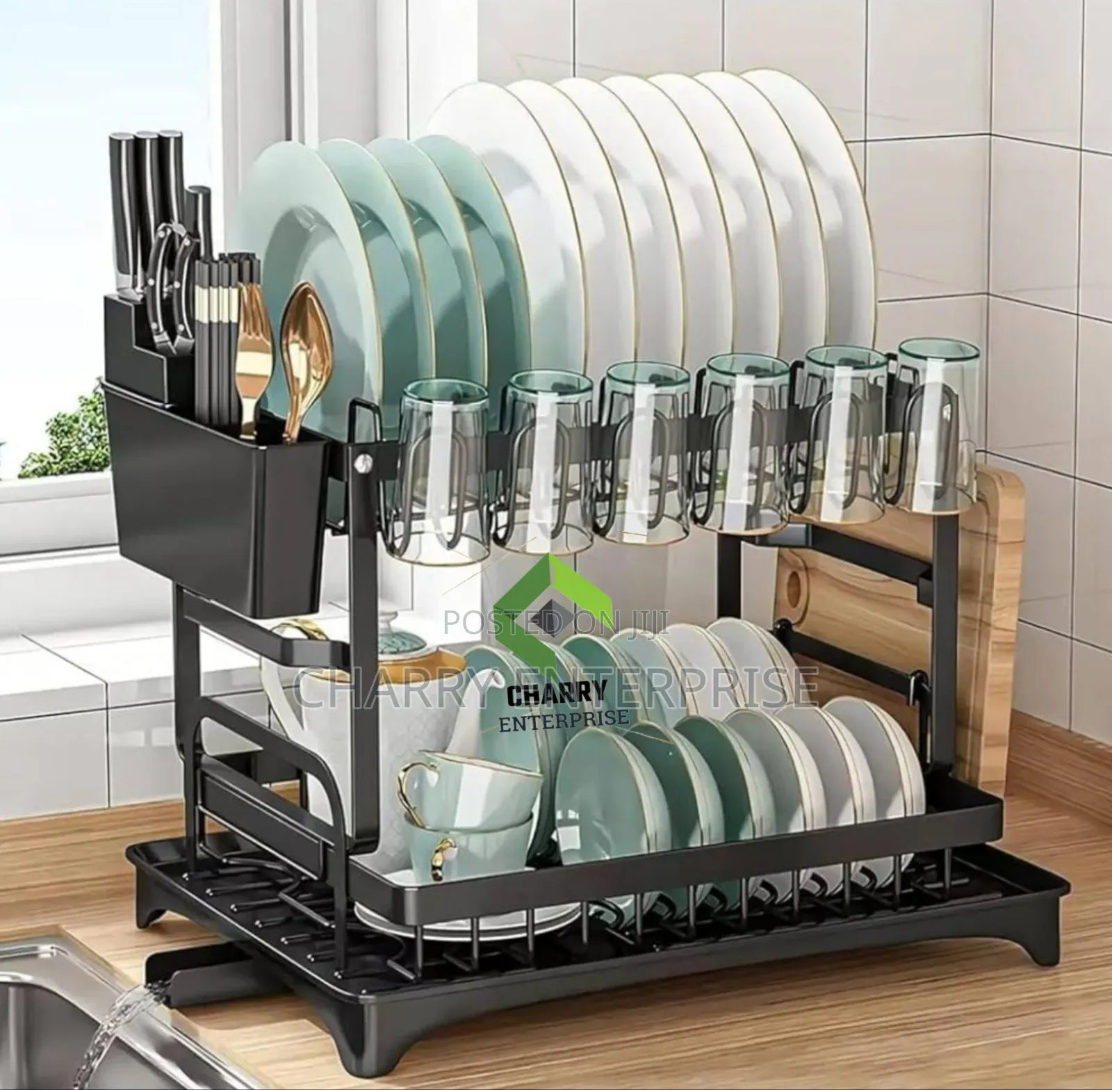 *Multifunctional Two Tier Dish Drying Rack Stendi Ya Vyombo