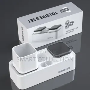 Toiletries Set for Toothbrush Holder and Toothpaste Dispenser