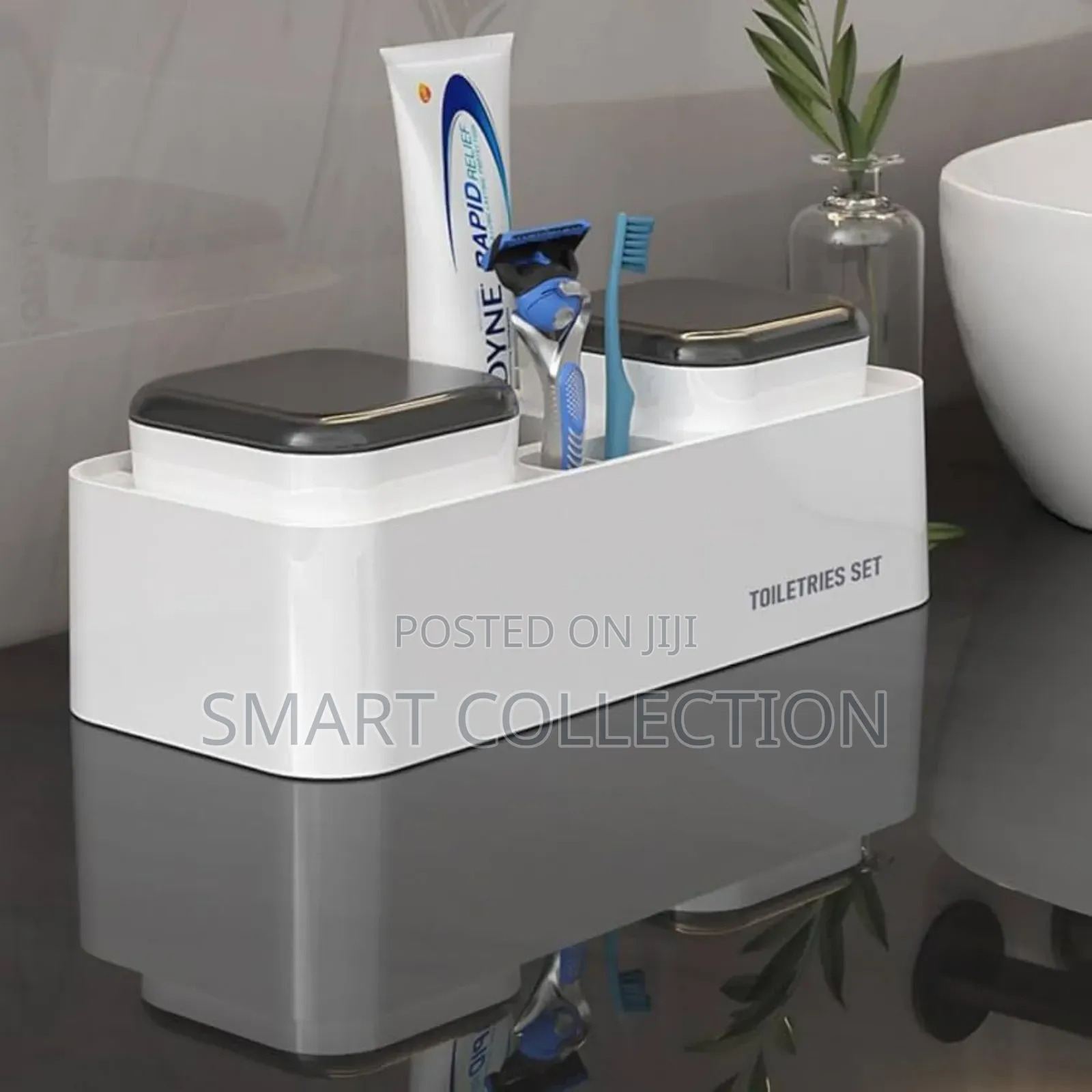 Toiletries Set for Toothbrush Holder and Toothpaste Dispenser