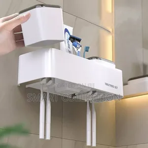 Toiletries Set for Toothbrush Holder and Toothpaste Dispenser
