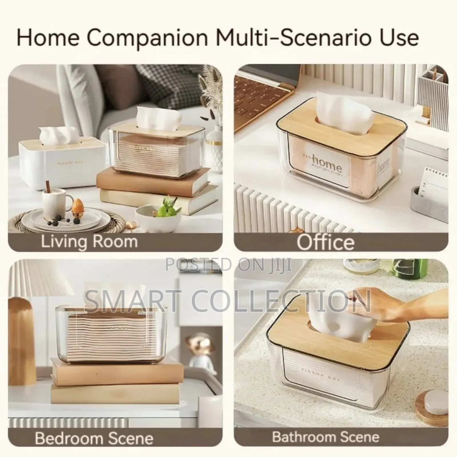 Acyrilic Bamboo Lid Tissue Box