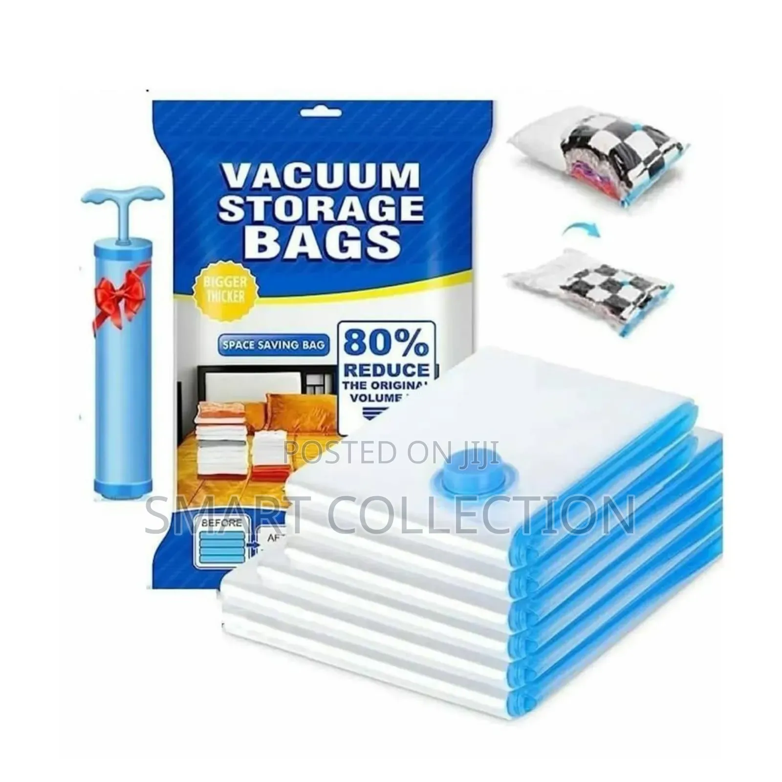 5 Pieces Vacuum Storage Bags With Sucking Pump