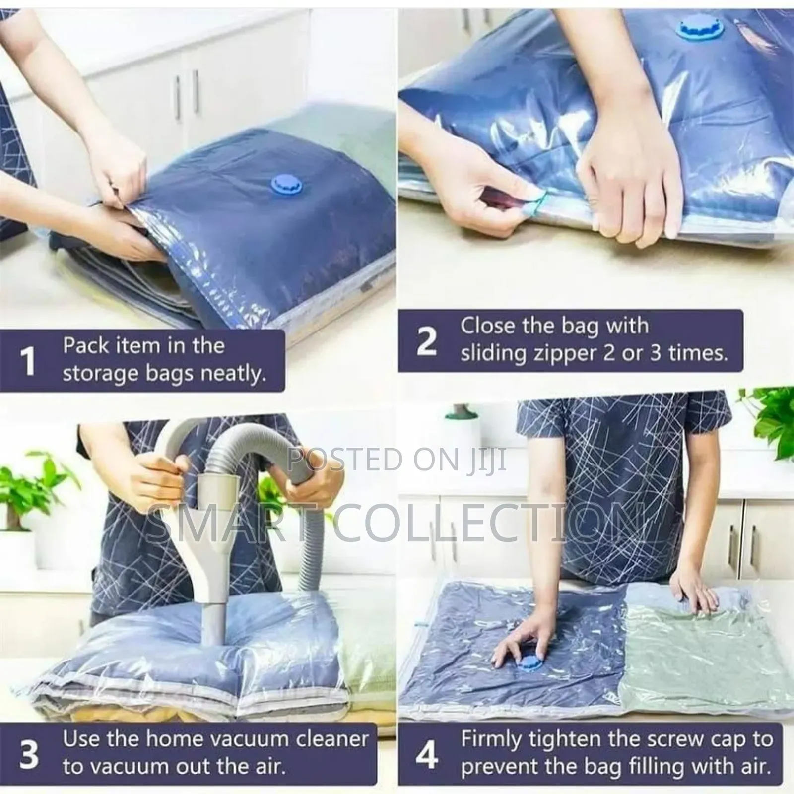 5 Pieces Vacuum Storage Bags With Sucking Pump