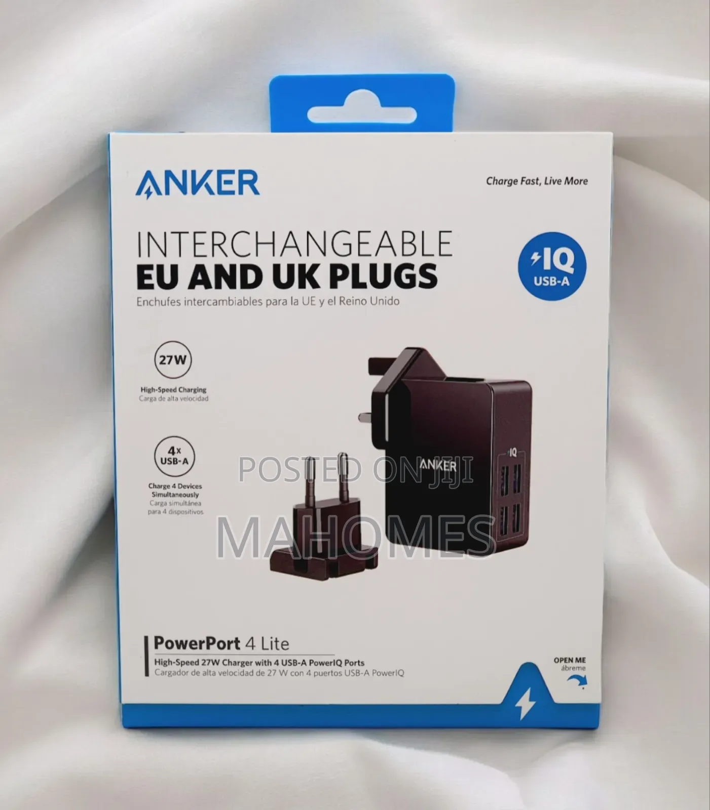 Anker Interchangeable Eu and Uk Plugs