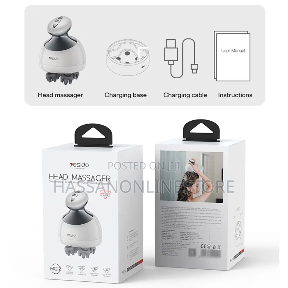 Yesido Mg12 Ipx7 Waterproof Low Noise Head Massager