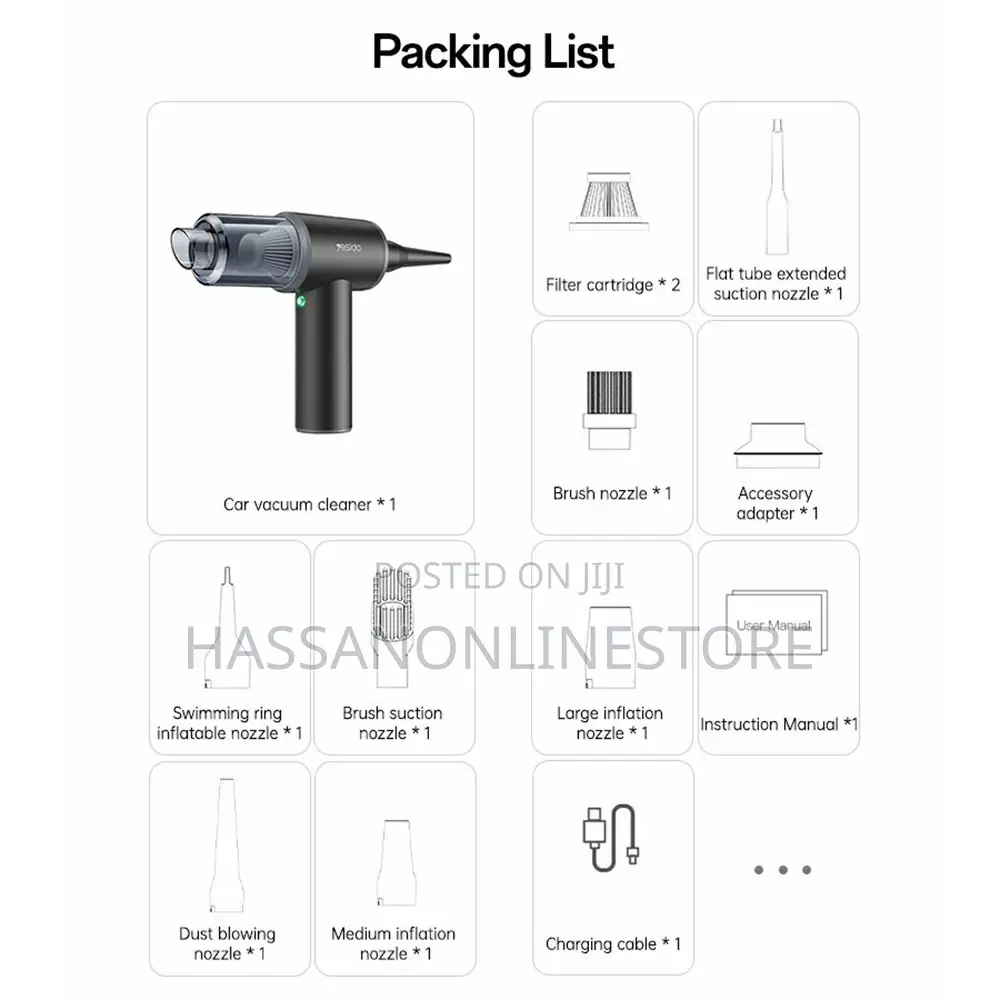 Yesido Vc15 Cordless Car Vacuum Cleaner