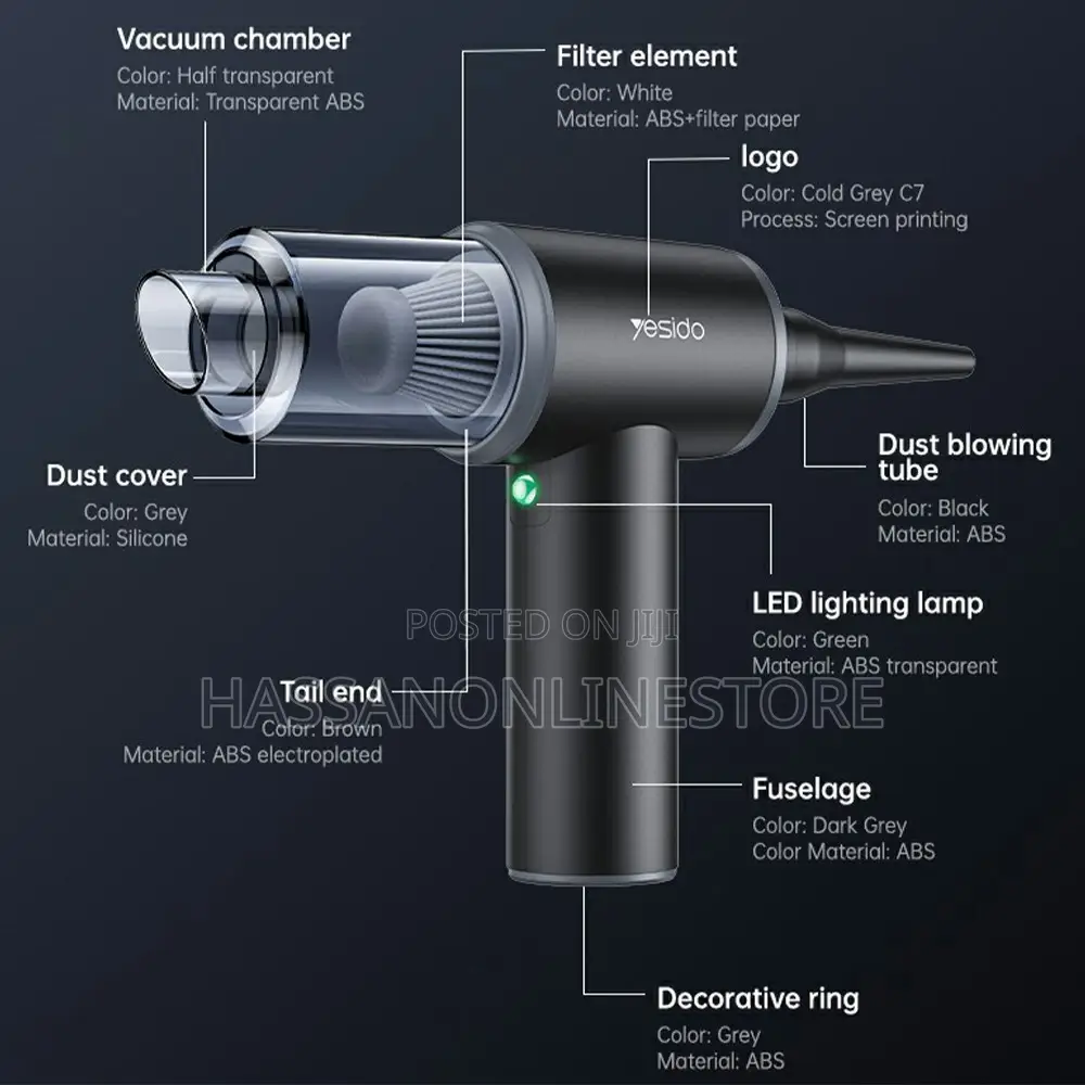 Yesido Vc15 Cordless Car Vacuum Cleaner