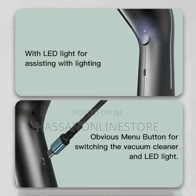 Yesido Vc02 6000pa Hand-Held Cordless Car Vacuum Cleaner