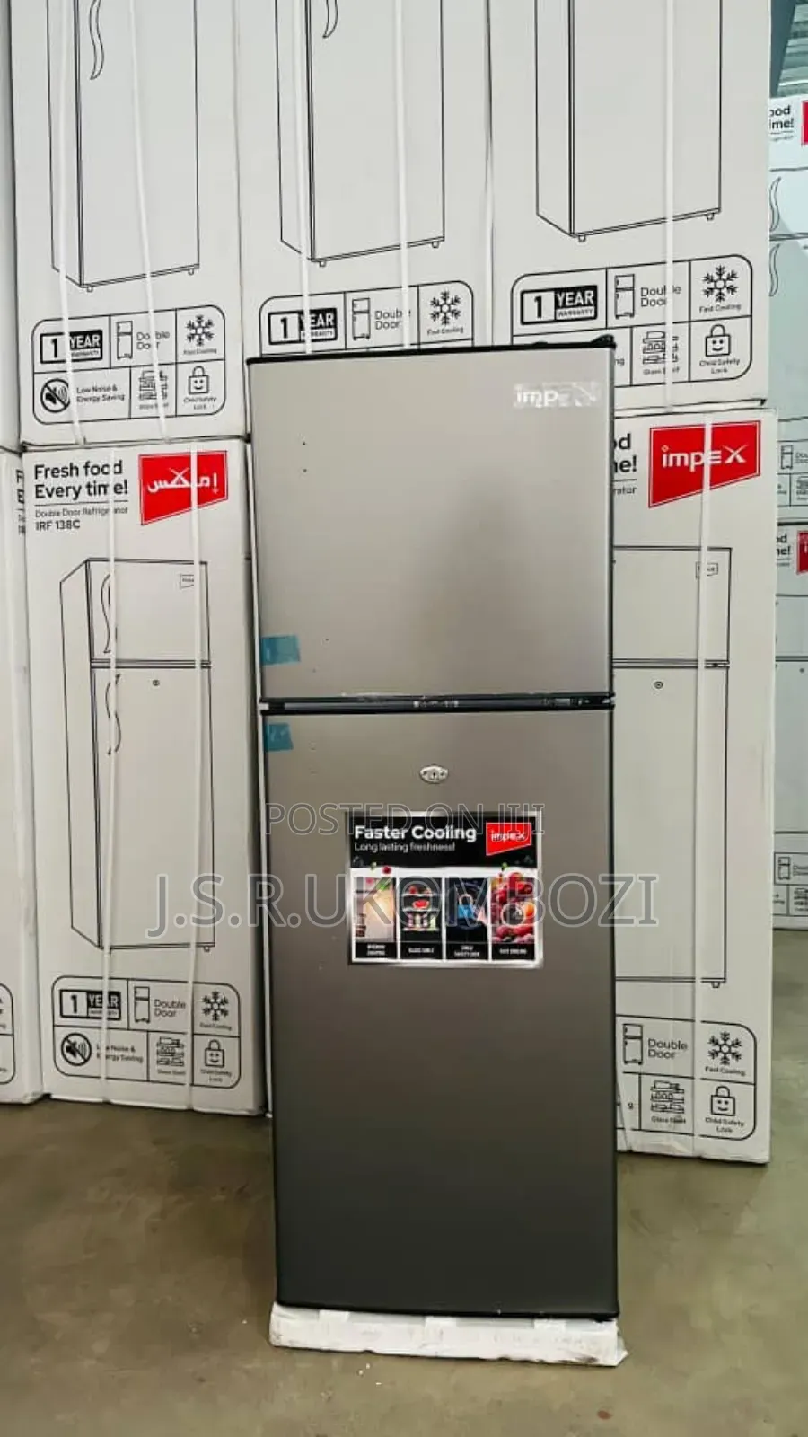 *Impex Fridge 138l* *Silver Double Door*