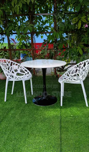 Simple Cofee Marble Table With 2 Chairs