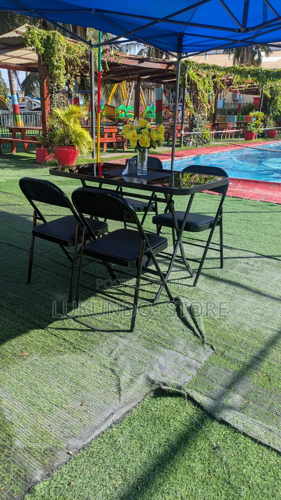 Portable Folding Table 120cm With 4 Chairs