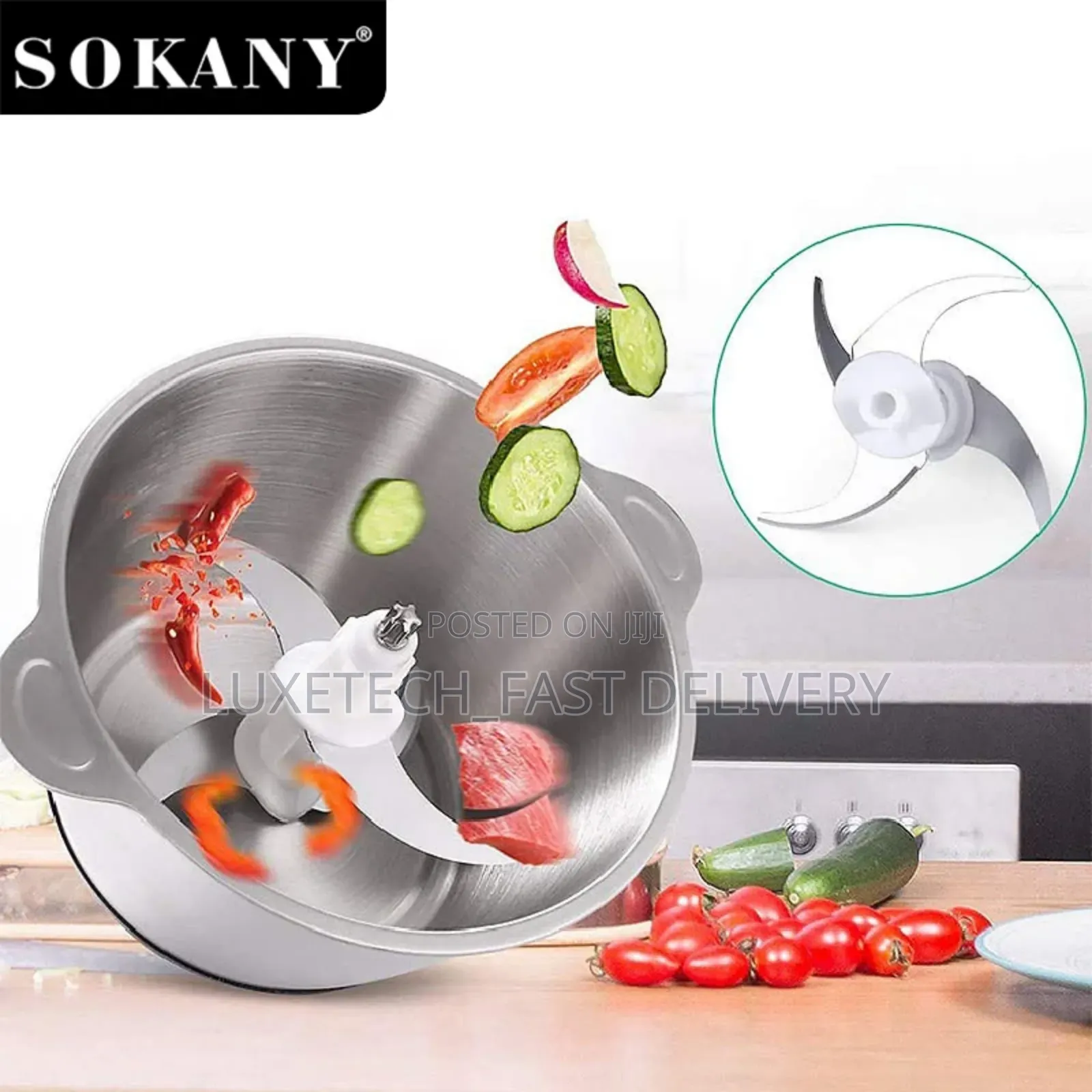 Sokany 2-Liters Electric Meat Grinder and Food Chopper (Model Sk-7020)