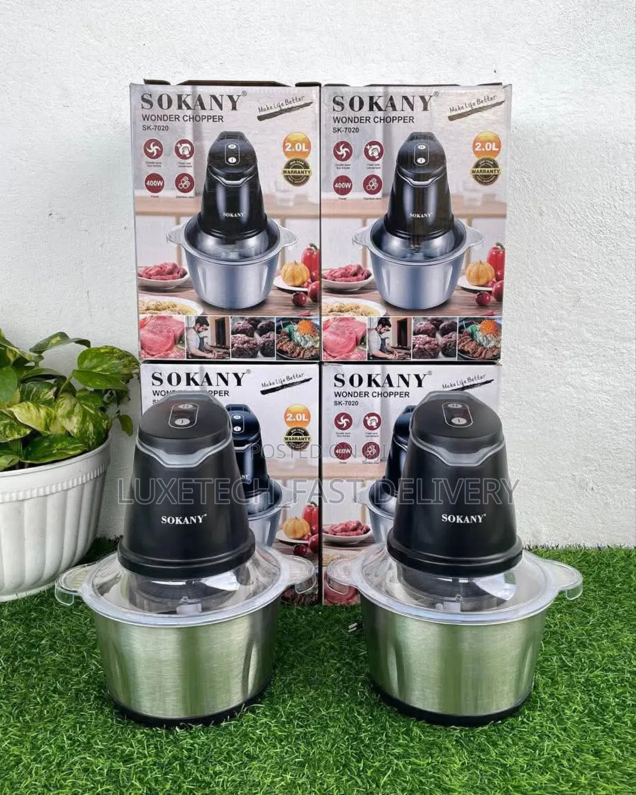Sokany 2- Litres Wonder Chopper Sk-7020 Electric Food Processor