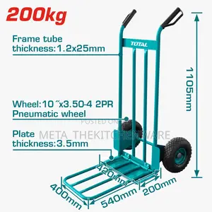 Total Hand Trolley 200kg With High Grip Plastic Handles