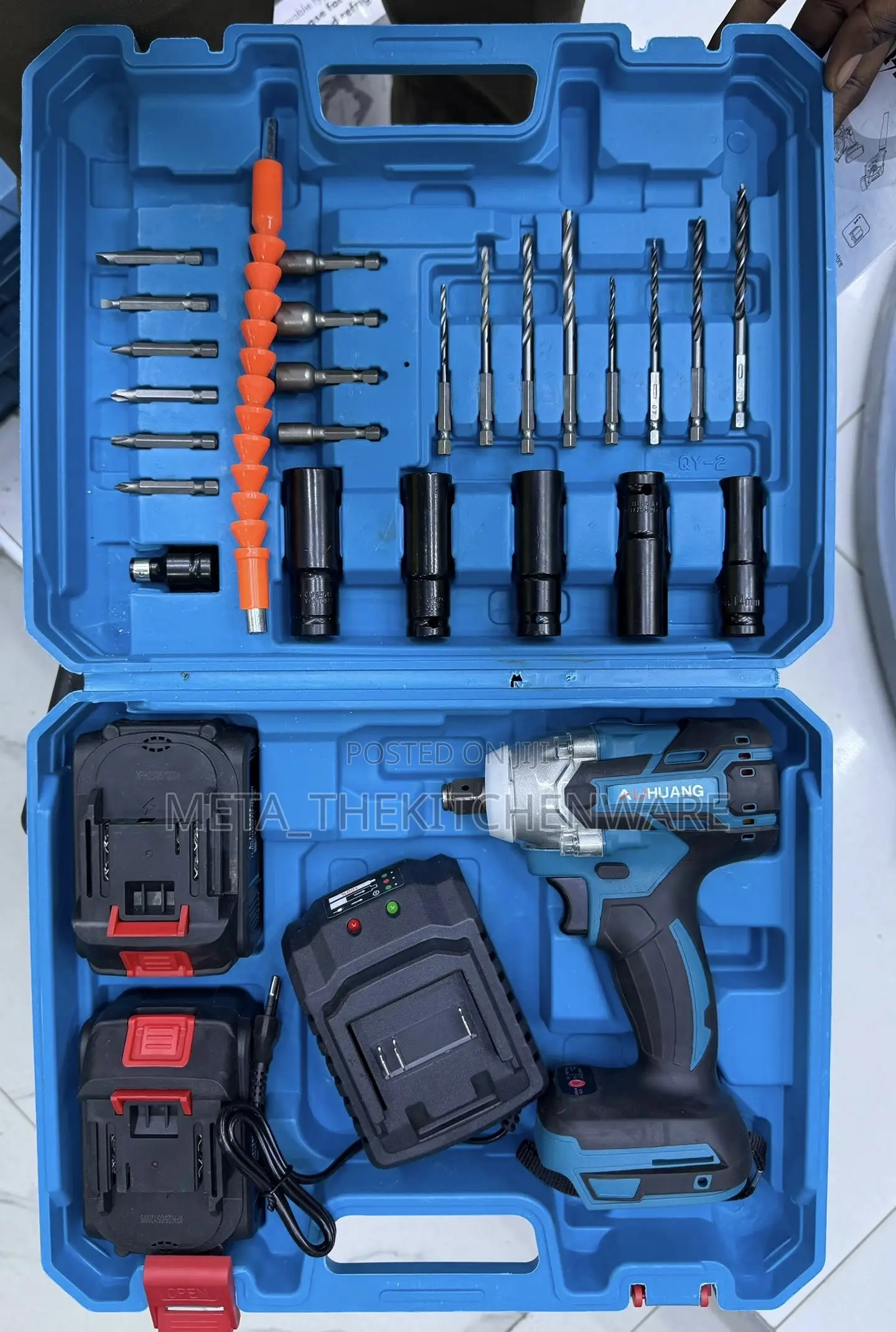 Alhuang 2 in 1 Cordless Impact Wrench - Lithium Battery 21v
