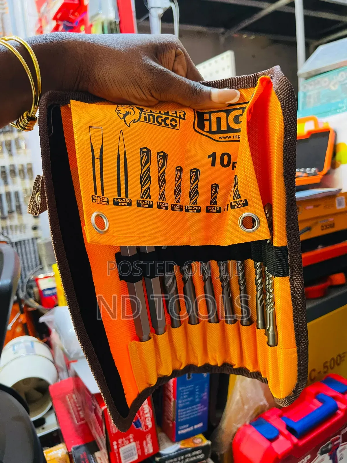 Hammer Drill Bit And Chisel 10pcs Ingco