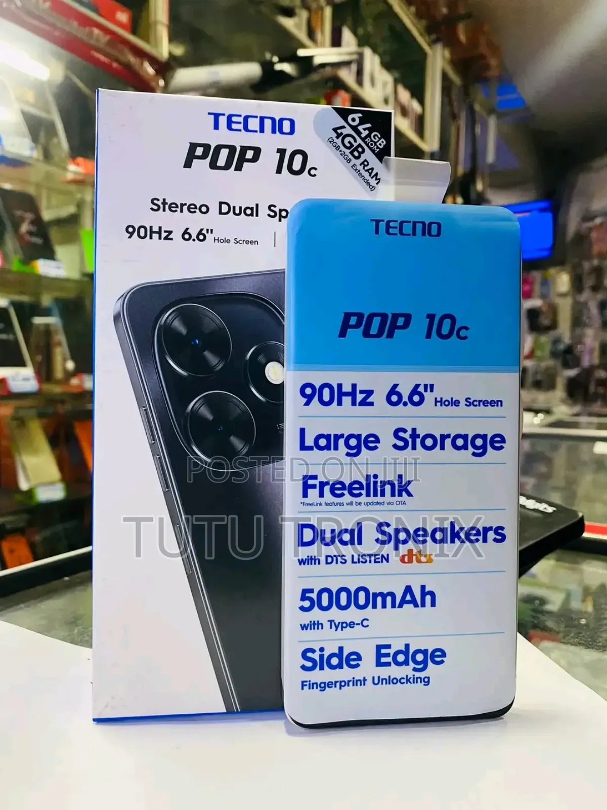 New Tecno Pop 10C 64 GB Black
