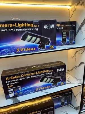 Taa Solar Street 450w + Camera Lenzi 3 PTZ 4g Sim Ai Usalama 360°!