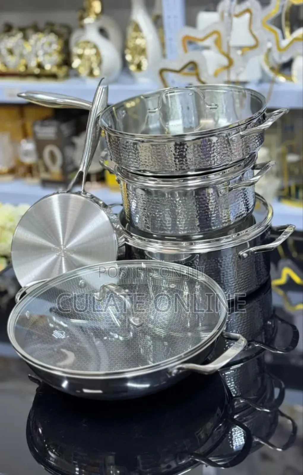 5pcs Uakeen Stainless Steel Cookware Set