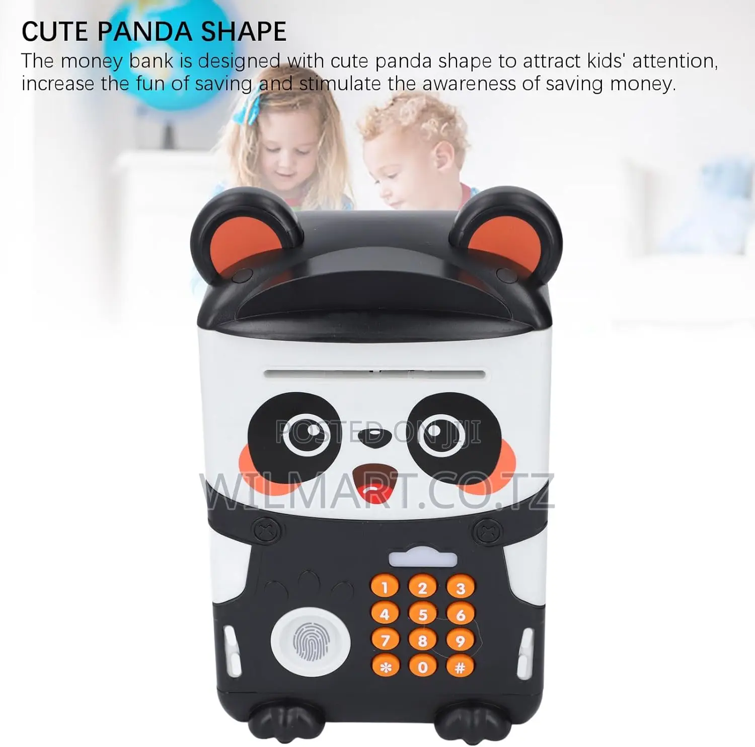 Panda Shape Fingerprint Money Bank For Kids - Bby567l