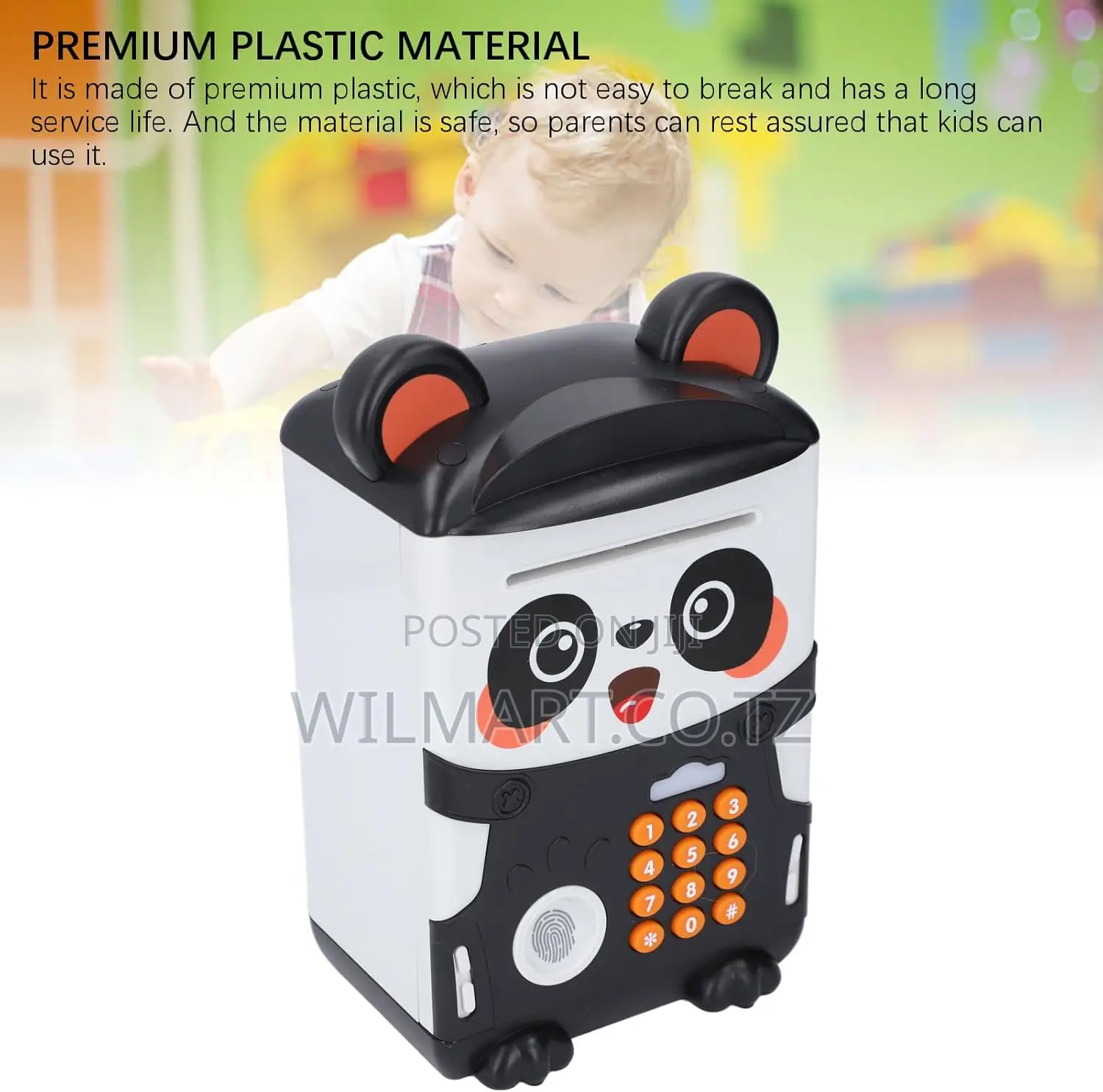 Panda Shape Fingerprint Money Bank For Kids - Bby567l
