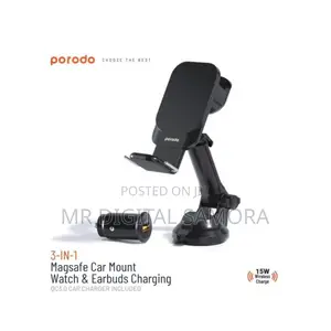 Porodo 3 in 1 Magesafe Car Mount