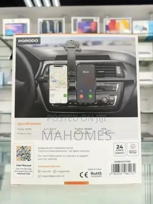Porodo 360° Rotatable Car Phone Holder