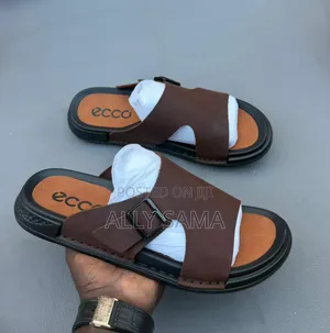 Memen's Sandals Ecco Material Leather Sole Rubber