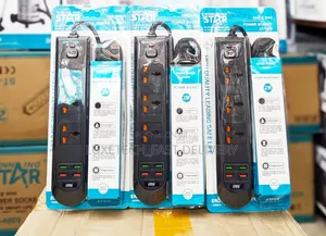 Winning Star 3-Ways Power Extension Socket + Fast Charging 4-Usb Ports